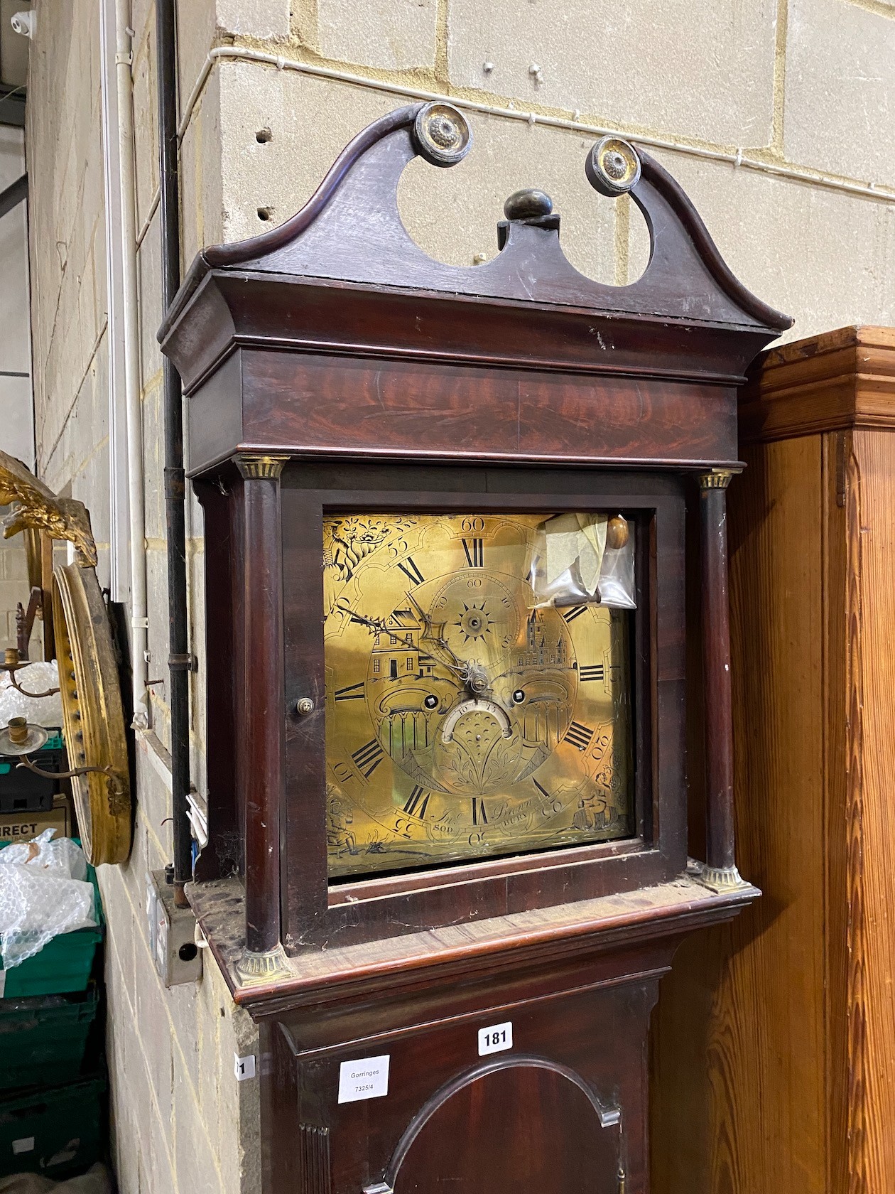 A George III mahogany eight day longcase clock, height 214cm